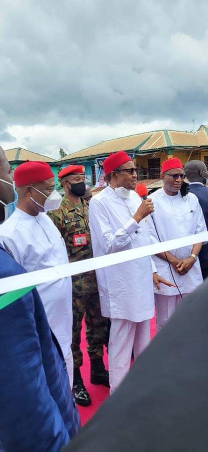 Buhari shuns IPOB's sit-at-home order, arrives Imo
