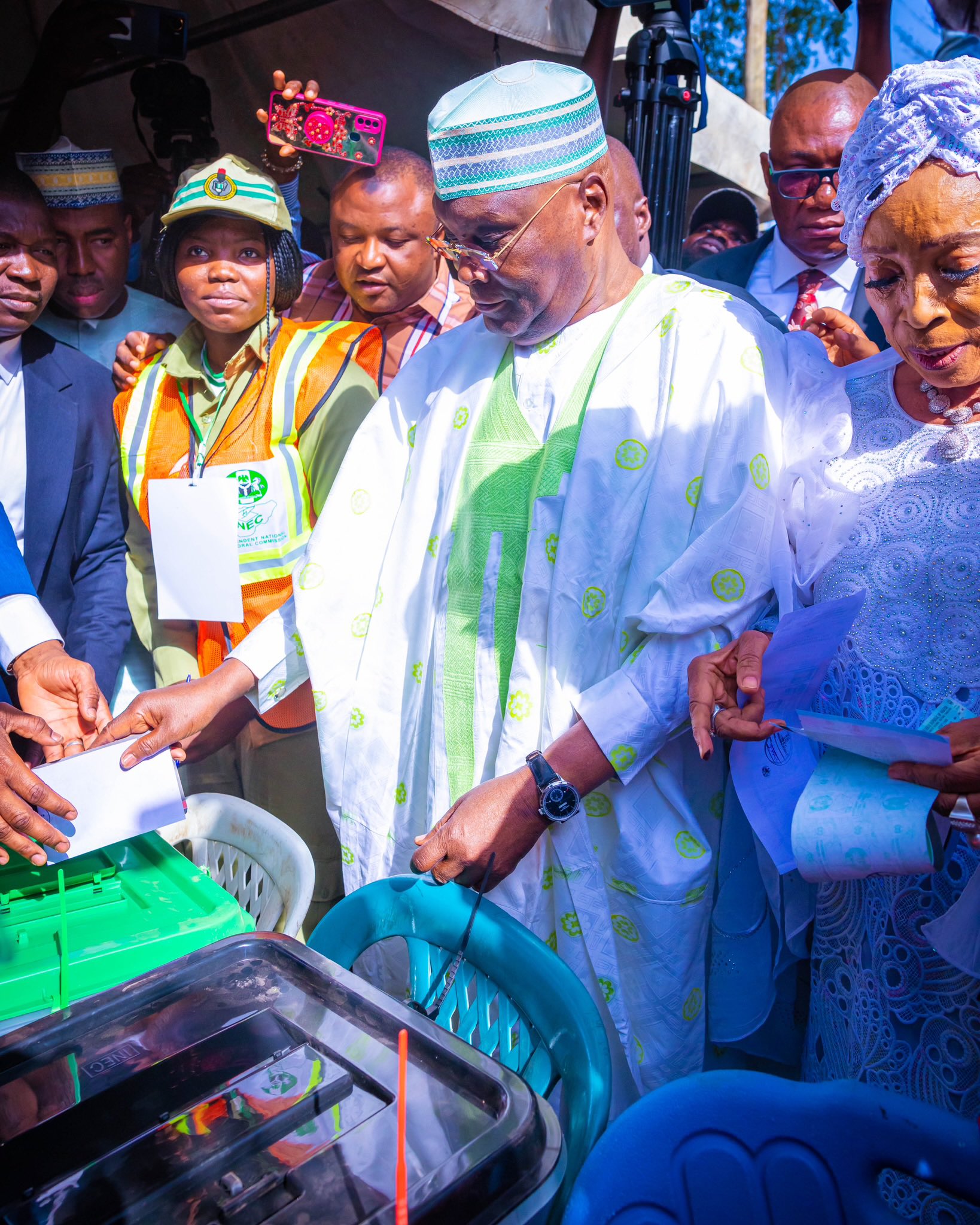 PHOTOS: Atiku Abubakar casts vote at polling unit